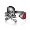Beautlace 925 Sterling Silver Skull Jewelry Set, Halloween Skeleton Skull Pendant Necklace/Drop Dangle Earrings Gothic V