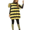 Bee Costume for Women Halloween Costume Bee Dress with Wings Headband Leg Sleeves Funny Costume