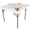 Bene Casa Foldable Domino Table With Built-In Drink Holders, 38 x 38 in, White