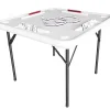 Bene Casa Foldable Domino Table With Built-In Drink Holders, 38 x 38 in, White