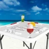 Bene Casa Foldable Domino Table With Built-In Drink Holders, 38 x 38 in, White