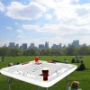 Bene Casa Foldable Domino Table With Built-In Drink Holders, 38 x 38 in, White