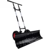 Best Choice Products 36in Galvanized Steel Blade Hand Snow Pusher With 2 Wheels, Adjustable Handle, Black