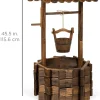 Best Choice Products Rustic Wooden Wishing Well Planter With Hanging Bucket - 21.5 x 21.5 x 45.5 in