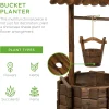 Best Choice Products Rustic Wooden Wishing Well Planter With Hanging Bucket - 21.5 x 21.5 x 45.5 in