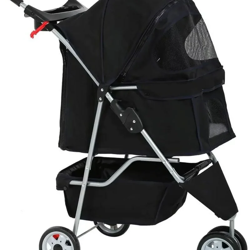 Bestpet Pet Stroller, 3 Wheels Travel Folding Carrier - T13