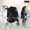 Bestpet Pet Stroller, 3 Wheels Travel Folding Carrier - T13