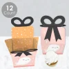 Big Dot of Happiness Pastel Halloween - Square Favor Gift Boxes - Pink Pumpkin Party Bow Boxes - Set of 12