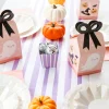 Big Dot of Happiness Pastel Halloween - Square Favor Gift Boxes - Pink Pumpkin Party Bow Boxes - Set of 12