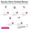 Big Dot of Happiness Spooky Ghost Garland Banner, Halloween Party Decorations Backdrop, 30 Feet of Cord, 15 Paper Ghost