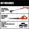 BLACK+DECKER 20V MAX Cordless String Trimmer And Leaf Blower Combo Kit, 3 Spools, 2 1.5 Ah Batteries And Charger - LCC22