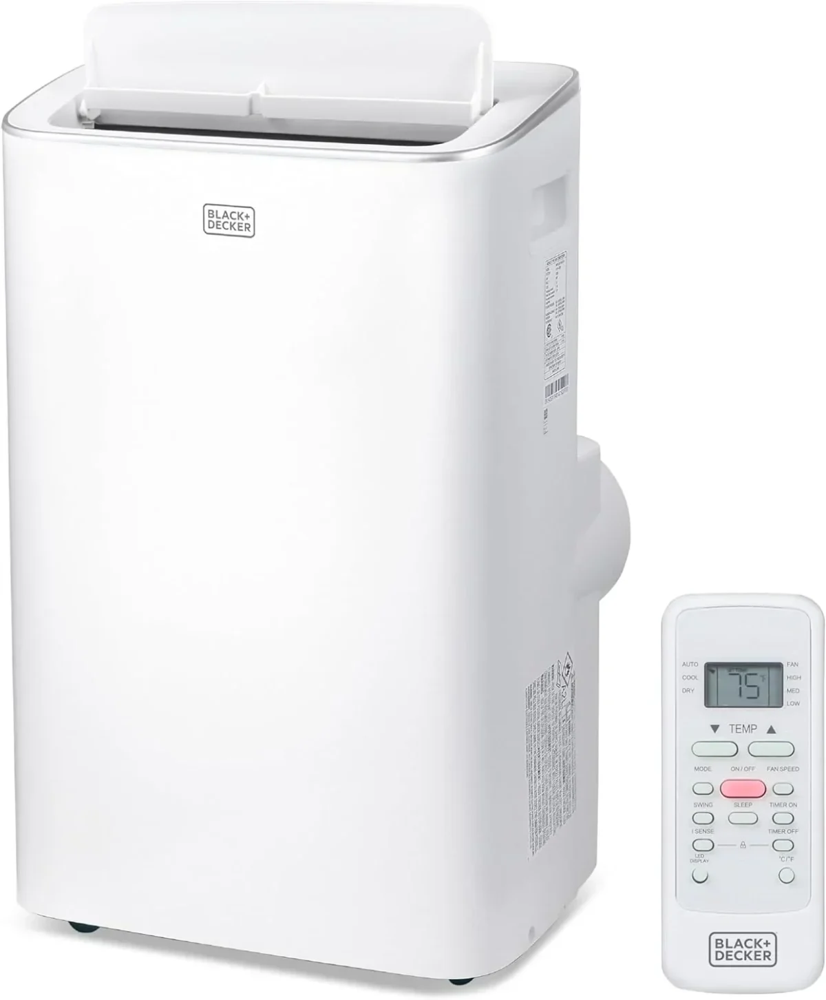 BLACK+DECKER Smart Portable Air Conditioner, 12,000 BTU, Rooms Up To 550 Sq. Ft., White - BPACT08NM
