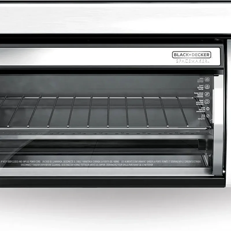 BLACK DECKER SpaceMaker Under Counter Toaster Oven, Digital Controls, Black/Stainless Steel, Fits 9 in Pizza Or 4 Slices