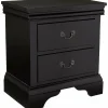 Black Louis Philippe Style California King Sleigh Bed With 2x Nightstands - 3pc Set