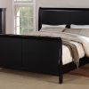 Black Louis Philippe Style California King Sleigh Bed With 2x Nightstands - 3pc Set