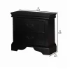 Black Louis Philippe Style California King Sleigh Bed With 2x Nightstands - 3pc Set
