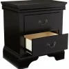Black Louis Philippe Style California King Sleigh Bed With 2x Nightstands - 3pc Set