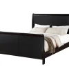 Black Louis Philippe Style California King Sleigh Bed With 2x Nightstands - 3pc Set
