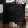 Black Louis Philippe Style California King Sleigh Bed With 2x Nightstands - 3pc Set