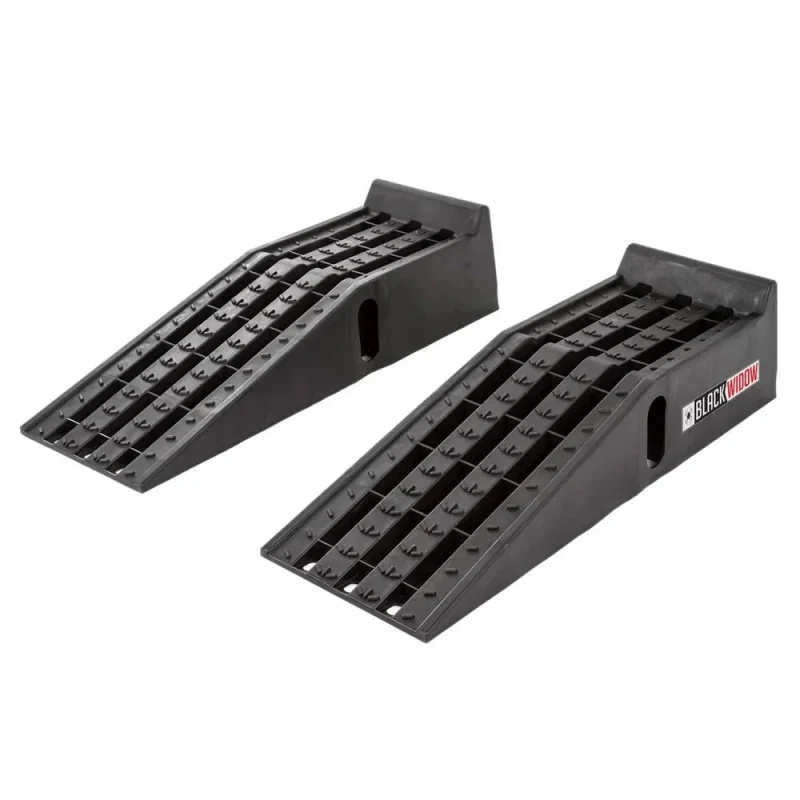 Black Widow Plastic Car Service Ramps, 6.25in Lift, 12in W, Pack Of 2, 10,000 lbs Capacity Per Pair - PSR295