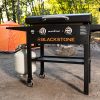 BLACKSTONE Original 28 inch Griddle With Integrated Protective Hood And Counter Height Side Shelves, Powder Coated Steel