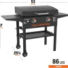 BLACKSTONE Original 28 inch Griddle With Integrated Protective Hood And Counter Height Side Shelves, Powder Coated Steel