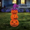 Blow-Up Pumpkin Stack Yard Inflatable, Orange and Purple, 3.5', Halloween by Way To Celebrate