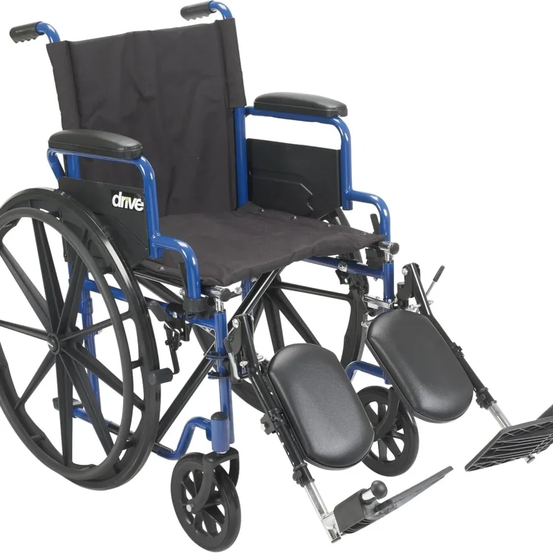 Blue Racing-Style Wheelchair With Swing-Away Footrests, 18 Inches - 530-1-G