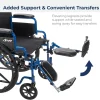 Blue Racing-Style Wheelchair With Swing-Away Footrests, 18 Inches - 530-1-G