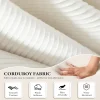 Boneless Folding Futon Sofa Bed, Fixed-Shape Corduroy Upholstered, White, 81 Inches