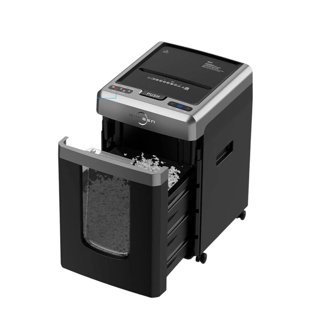 BONSEN Auto Feed Micro-Cut Paper Shredder, 300-Sheet, 60 Min, P-4, 8.1 Gallons, Black