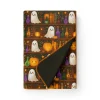 Boo-tique Halloween Plush Soft Oversized Couch Throw Blanket, Cats and Pumpkins, Orange, 50 x 72 in