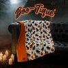 Boo-tique Halloween Plush Soft Oversized Couch Throw Blanket, Cats and Pumpkins, Orange, 50 x 72 in