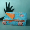 Boo-tique Soft Throw Blanket, Plush Fleece Blanket, Halloween Mermaids, Black, 50" x 72"