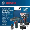 BOSCH 12V Max Cordless Drill/Driver And Impact Driver Combo Kit With 2 Batteries, Charger And Case - CLPK22-120