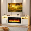 Bossin 70in Fireplace TV Stand With 16-Color LED Lighting