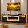 Bossin 70in Fireplace TV Stand With 16-Color LED Lighting