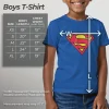 Boy's Superman Classic Logo Graphic Tee Royal Blue Medium