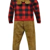 Briefly Stated Mens Buffalo Bear Adult Hooded One Piece Pajama (X-Small)