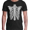 BROOKLYN VERTICAL Adult Halloween Printed T-Shirts Jack O' Lantern Pumpkin Skeleton Fun Costume Designs