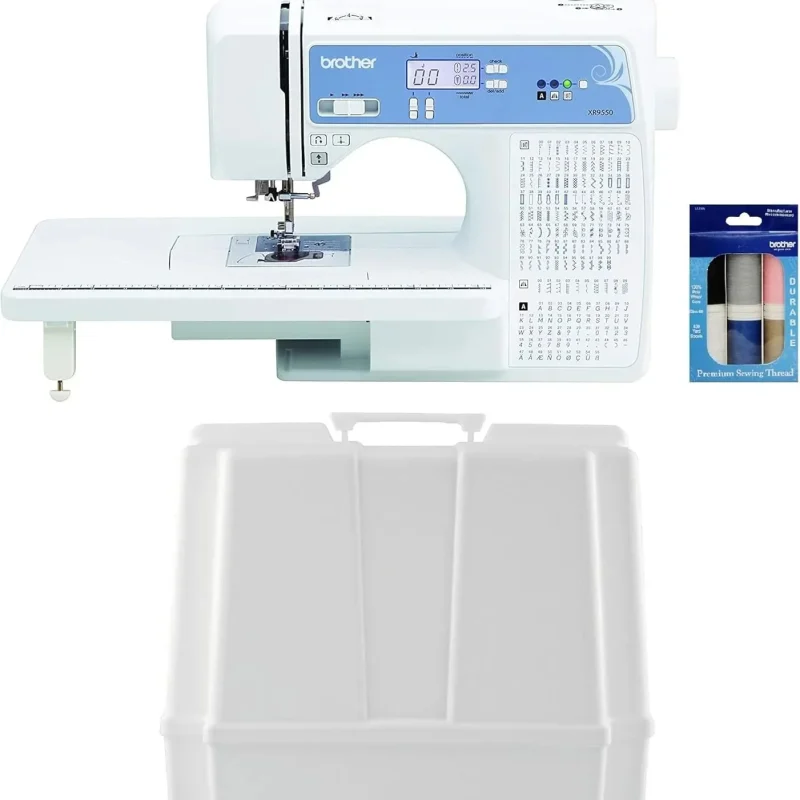 Brother Computerized Sewing And Quilting Machine, 165 Built-In Stitches, LCD Display, White, 20x12x17 - XR9550