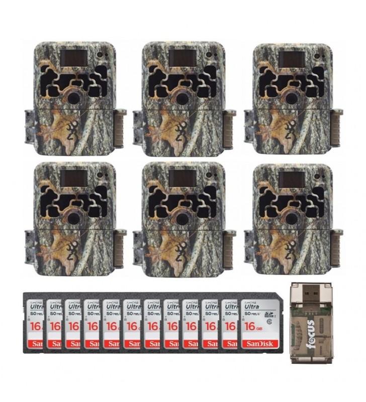 Browning Trail Cameras Dark Ops Extreme 16MP Trail Camera 6-Pack With 12 16GB SD Cards And USB 2.0 Card Reader - Dark Op