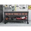Building Products 72 in 3-Drawer Rolling Industrial Workbench With Wood Top