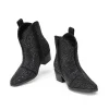 BURUDANI Girls Cowgirl Boots Kids Zip-Up Ankle Child Low Heel Dress Booties