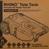 Camco Rhino Heavy Duty 28 Gallon Portable RV Waste Holding Tank With Hose And Accessories, Gray - 39004