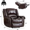 CANMOV Manual Recliner Chair, Nut Brown