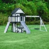 Canyon Creek Cedar Swing Set With 8-Foot Wave Slide - 183 x 188 x 119 Inches
