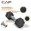 CAP Barbell 150 LB Coated Hex Dumbbell Weight Set With Vertical Rack - Black