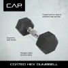 CAP Barbell Coated Hex Dumbbell, 60 lb, 2 Pack