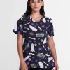 Care Bears Women's Halloween Scrub Top with Short Sleeves, Sizes S-XXXL